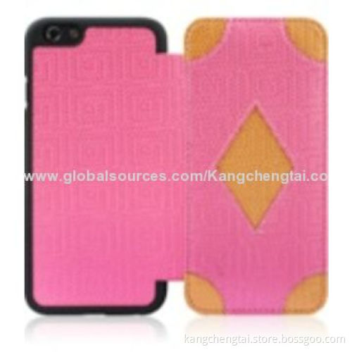 PU Leather Mobile Phone Case for iPhone 6, Stylish, 2 Pockets Store Your Credit Cards or Cash